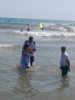 Coming up from the water