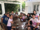 Enjoying fellowship together while waiting for food :)